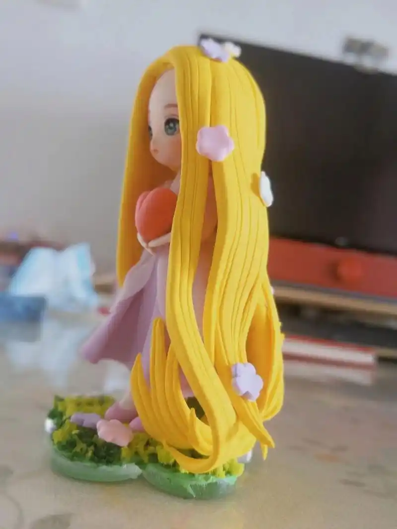 超轻粘土#长发公主乐佩 因盲盒掉进手办坑,感觉梦想变立体了呢断断续