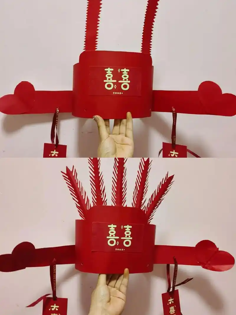 应朋友的要求  全能选手上线  纯手工制作 喜公公喜婆婆的帽 - 抖音