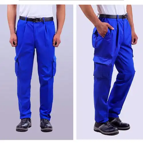 冬季多口袋工作裤子男耐磨电焊汽修户外工装裤多兜劳保裤厂家直销 藏