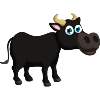 卡通黑牛