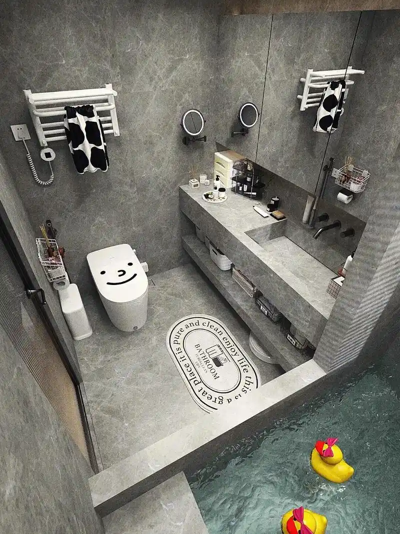 3平米卫生间,浴缸和大台面一个也不能少!#家装装修 #实景拍 - 抖音