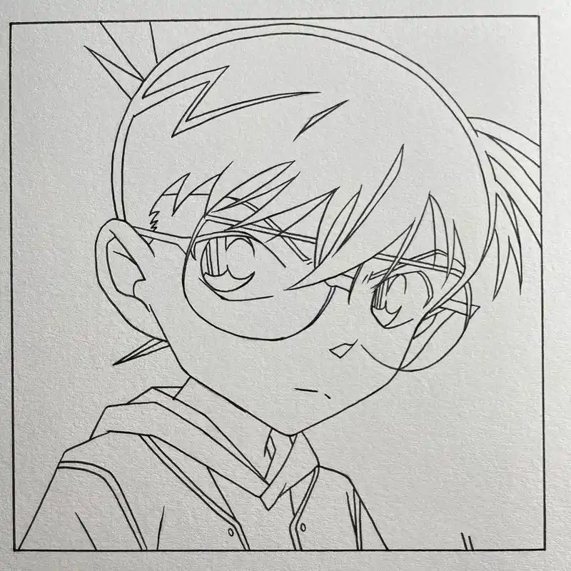 手绘|名侦探柯南 尺寸:    12*12cm 纸:        柏伦斯荷兰白卡纸250g