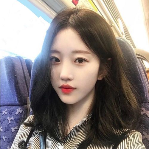 网红同款假发女中长发中分无刘海自然逼真时尚修脸蓬松齐肩短直发