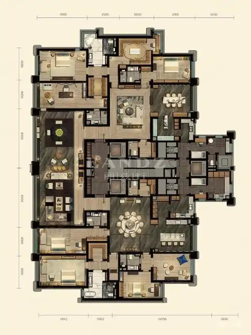 大平层)全球罕见16席)含全部家具家电,合生霄云路8号二手房,16100万,7