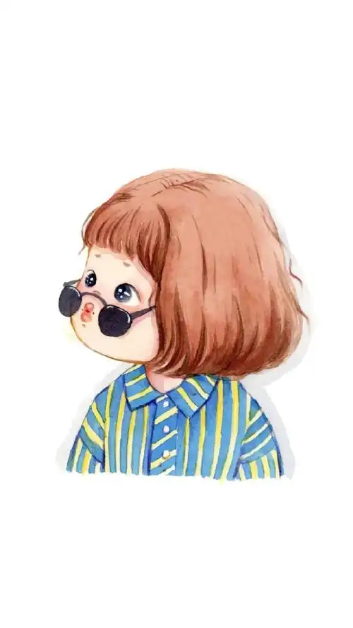 可爱卡通小女生手绘高清手机壁纸