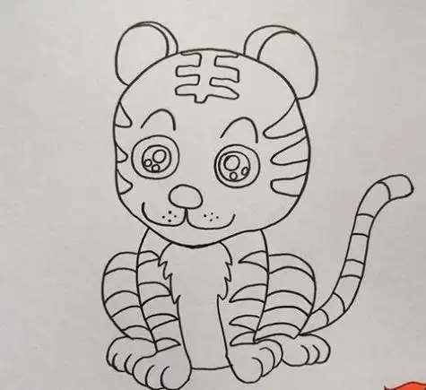 老虎儿童简笔画图片大全老虎动物简笔画儿童步骤教程