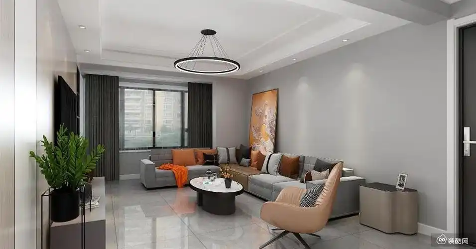 90平现代风格效果图_现代三室一厅一卫_装酷网装修效果图