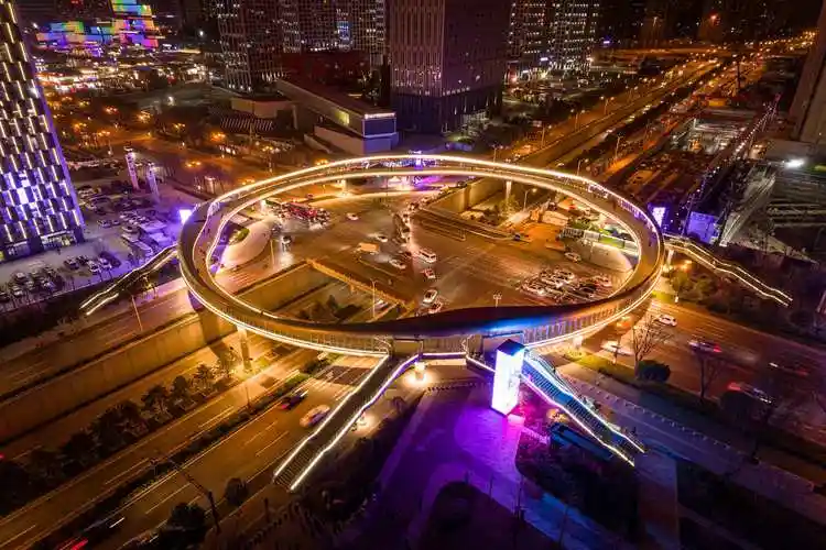 曲江新区雁翔路环形天桥夜景照明工程 荣膺2022中照奖_光影梦幻官方