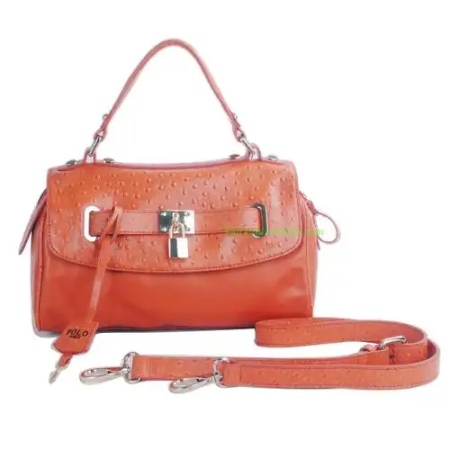 polo family 保罗 女包 头层牛皮邮差包 橙银双色 th0221-3 2600