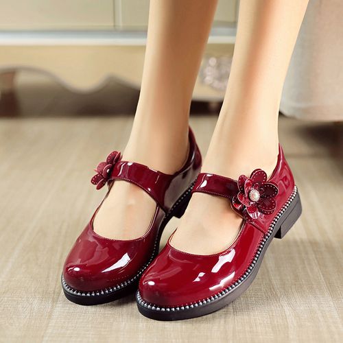 女童公主2021新款春秋时尚儿童黑色皮鞋女孩洛丽塔皮鞋