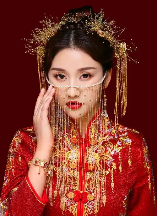 新款中式新娘头饰简约秀禾服饰品古装宫廷流苏发饰婚礼结婚发饰品