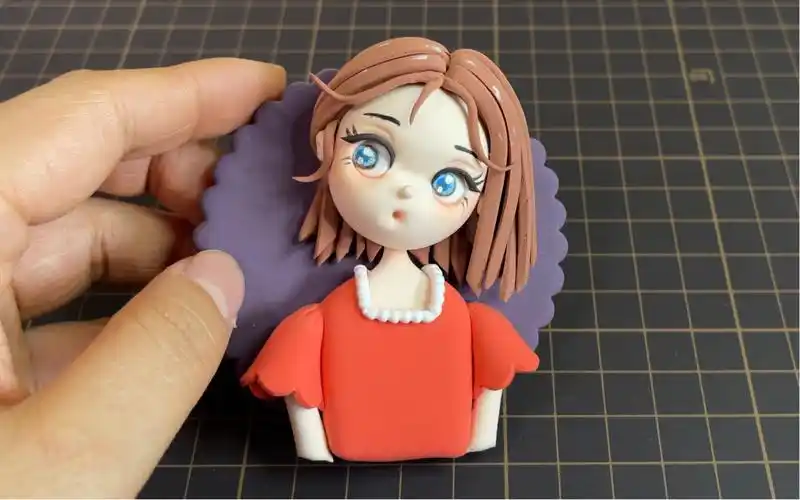 粘土人物第二天,短发小姐姐来了!超轻粘土冰箱贴.