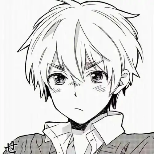 黑白动漫男生头像