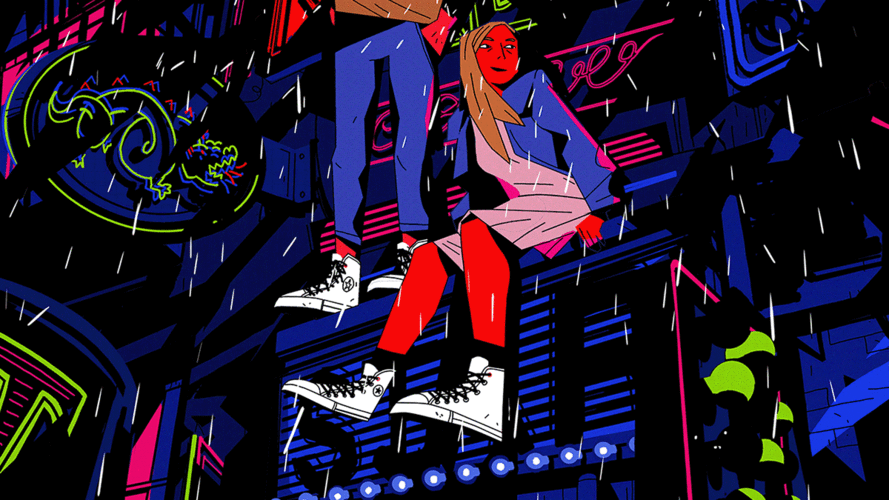 一组来自插画师goldenwolf嘻哈风格的动态插画