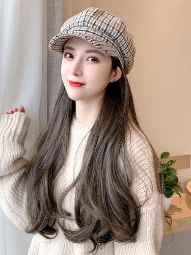 假发帽子2021年爆款女长发圆脸大脸减龄假发仿真全套时尚中长发