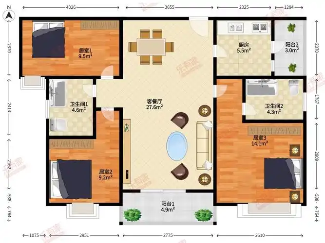 时代倾城三期户型图