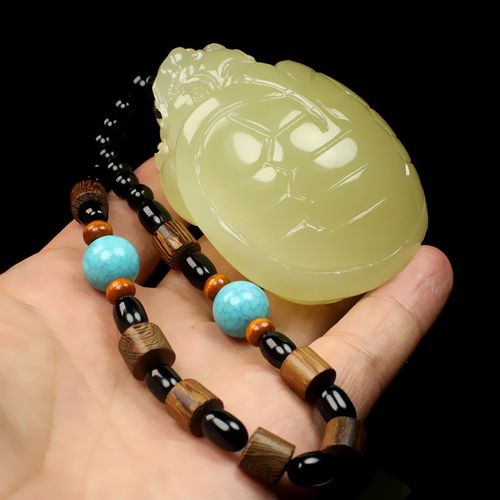 玉石龙龟手把件青白玉把玩件男士女士手玩件立体雕刻龙龟玉器挂件带