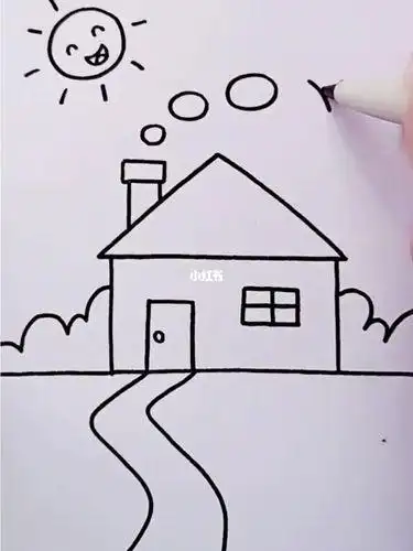 家的情景简笔画