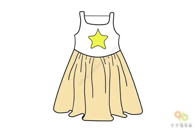 花裙子卡通彩色简笔画