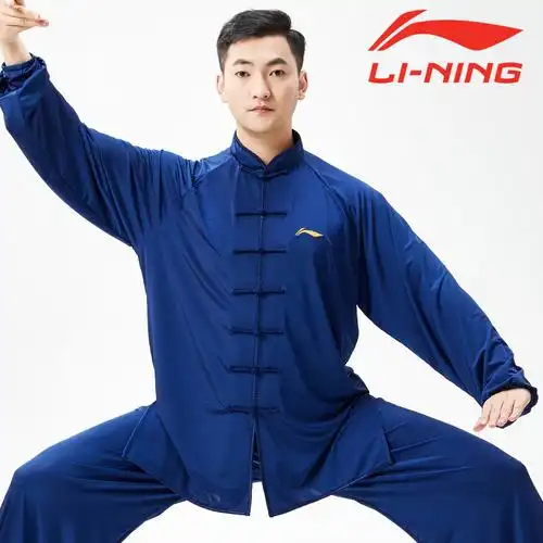 太极服装李宁品牌女装夏季洋气牛奶丝男太极拳太极服