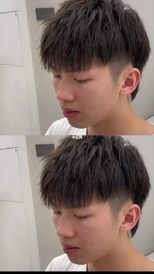 男生碎盖烫烫型不烫卷的发型阳光帅气