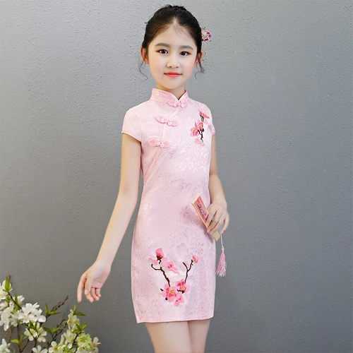 迪鲁奥diluao同款女童旗袍儿童礼服唐装连衣裙改良复古中国风小女孩弹