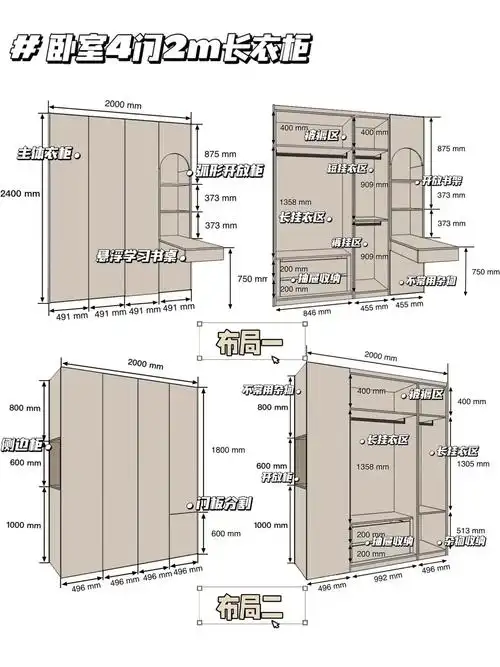 【不同尺寸衣柜的布局设计】