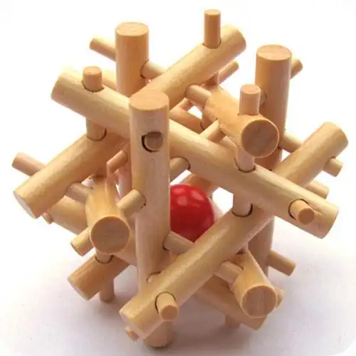 儿童益智玩具解锁解环 成人高智商孔明锁 创意智力扣榉木制鲁班锁