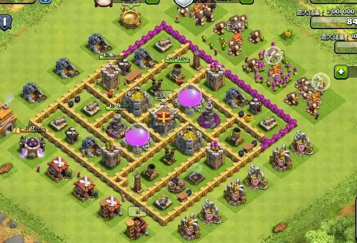 部落冲突七本神阵中的城墙怎么摆