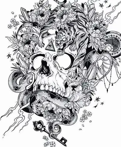 这是一组手绘骷髅头但一点也不恐怖