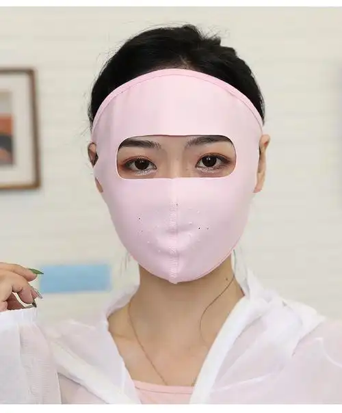 夏季防紫外线面罩女薄款透气口罩全脸遮阳蒙面防晒大口罩