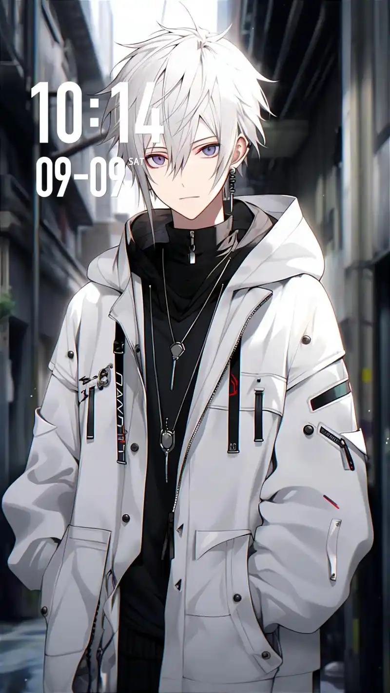 少年白毛都市风系列壁纸.#白毛 #从漫画里走出来的男孩 #禁 - 抖音