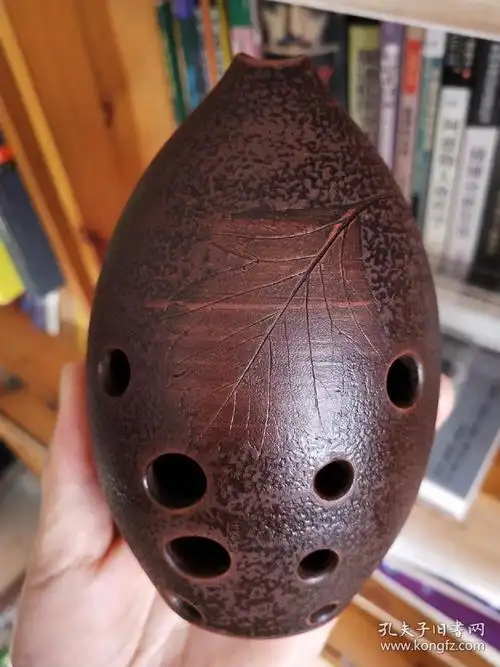 翁氏古埙f调树叶印花熏烧工艺专业演奏级乐器埙