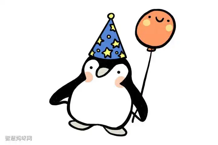 【简笔画作品】可爱企鹅简笔画图片 - 元艺考