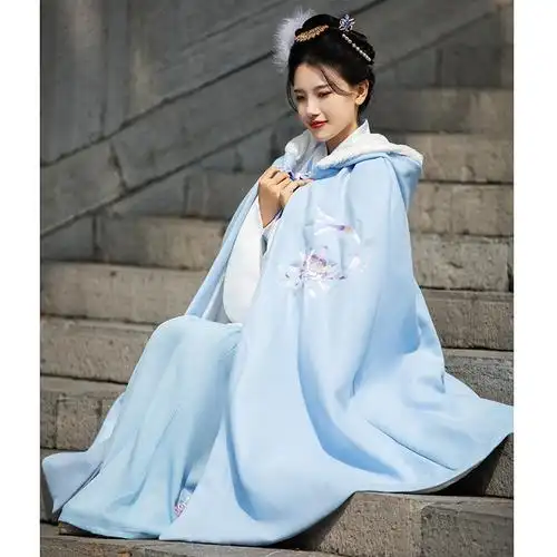 西江月山锦原创斗篷红色汉服女刺绣连帽披肩外套汉服