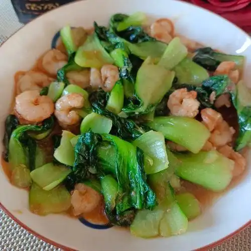 虾仁油菜家常小炒清淡好吃