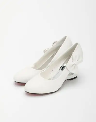 茵佳妮in-colour白色蝴蝶结高跟鞋