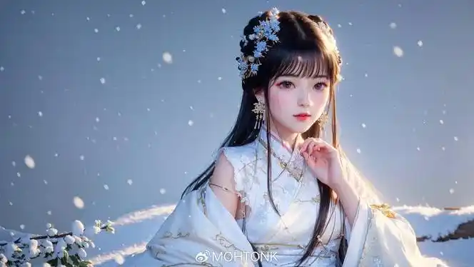 无题雪天美少女古风ai绘画图集动漫卡通二次元手机电脑高清壁纸cg