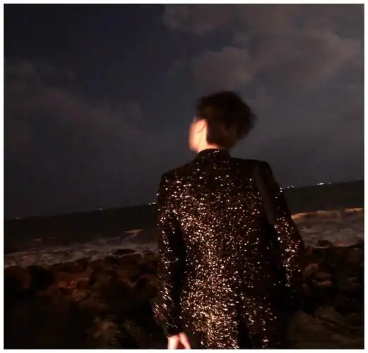 李易峰背影帅气.李易峰身穿亮片西装,氛围感十足.李易峰海边大片曝光.