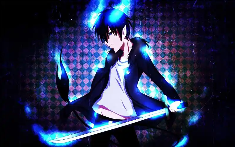 下一张 简介 好看的日本动漫蓝色驱魔师中有着神奇的蓝色火焰的男主角