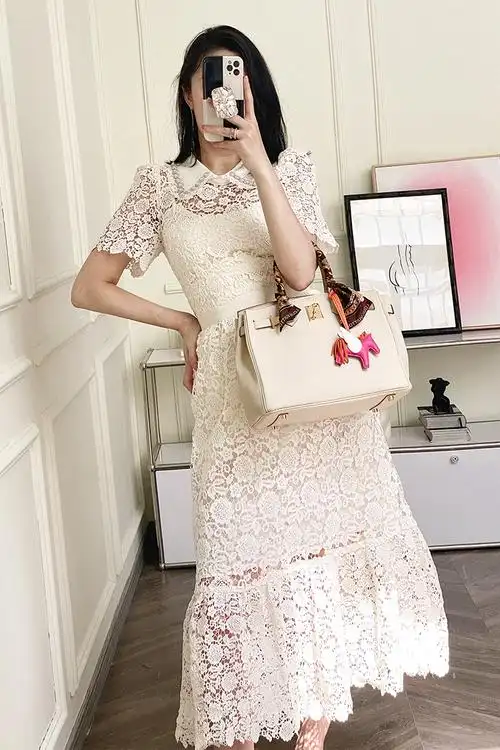 白色水溶蕾丝连衣裙-特价促销-优惠券领取-价格|多少钱|什么牌子好-35