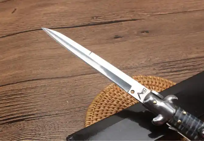 11寸"意大利akc古典跳刀 (仿猛犸象牙柄)