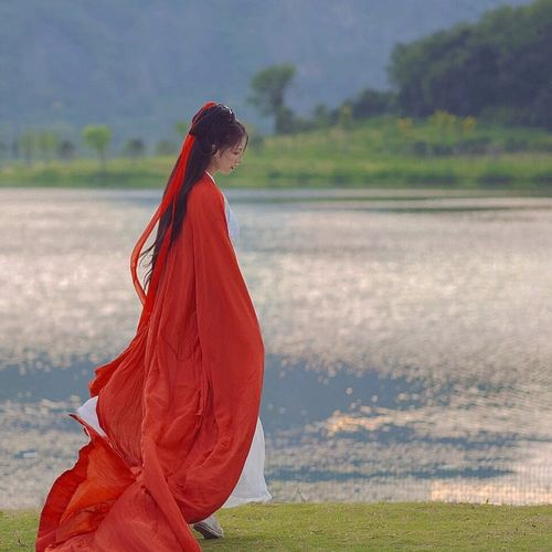 湘默战国袍【醉红颜】拖尾汉服女超仙直裾大袖衫仙气古风女侠古装民族