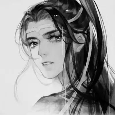 林弦 黑白帅气手绘古风二次元男生头像