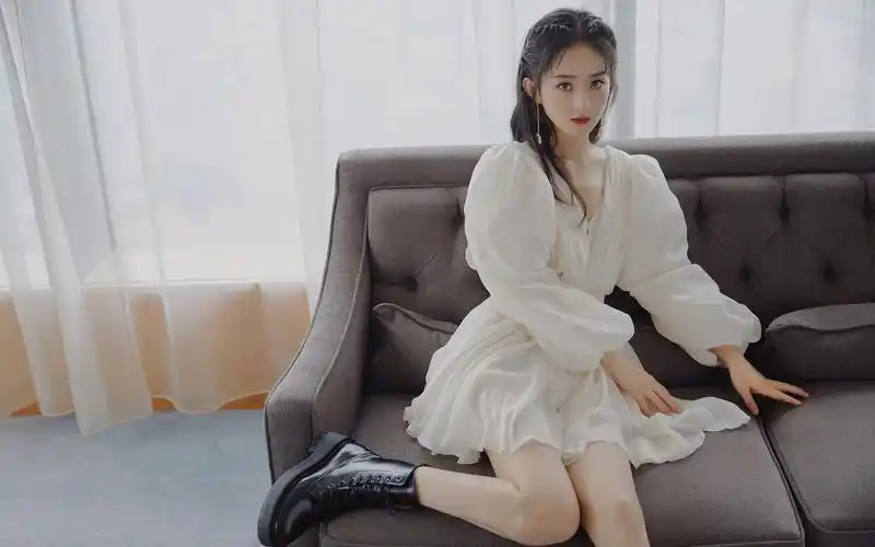 赵丽颖白纱裙优雅高清桌面壁纸