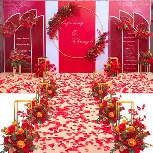 中式婚礼现场布置婚庆舞台喷绘背景布户外结婚迎宾签名墙海报喷画