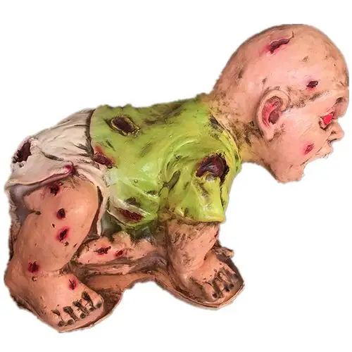 新恐怖婴儿黄衣趴地娃万圣节摆件鬼屋密室跪地鬼娃吓人摆设品