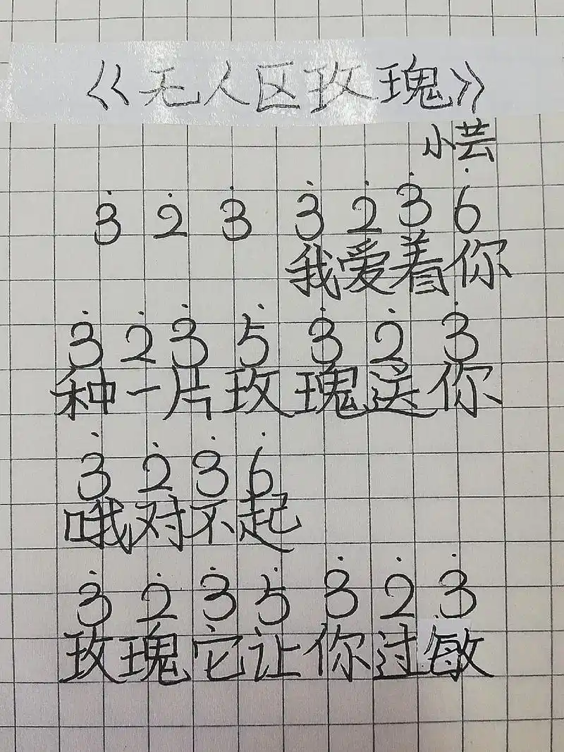 00无人区玫瑰03简谱 无人区玫瑰 简谱 一颗狼星