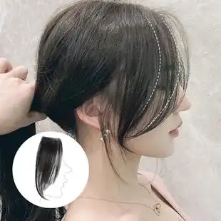 法式空气刘海假发女网红圆脸假头帘自然无痕隐形八字刘海前额贴片