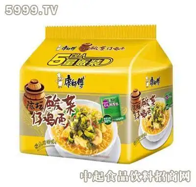 康师傅经典袋酸菜仔鸡5连包方便面